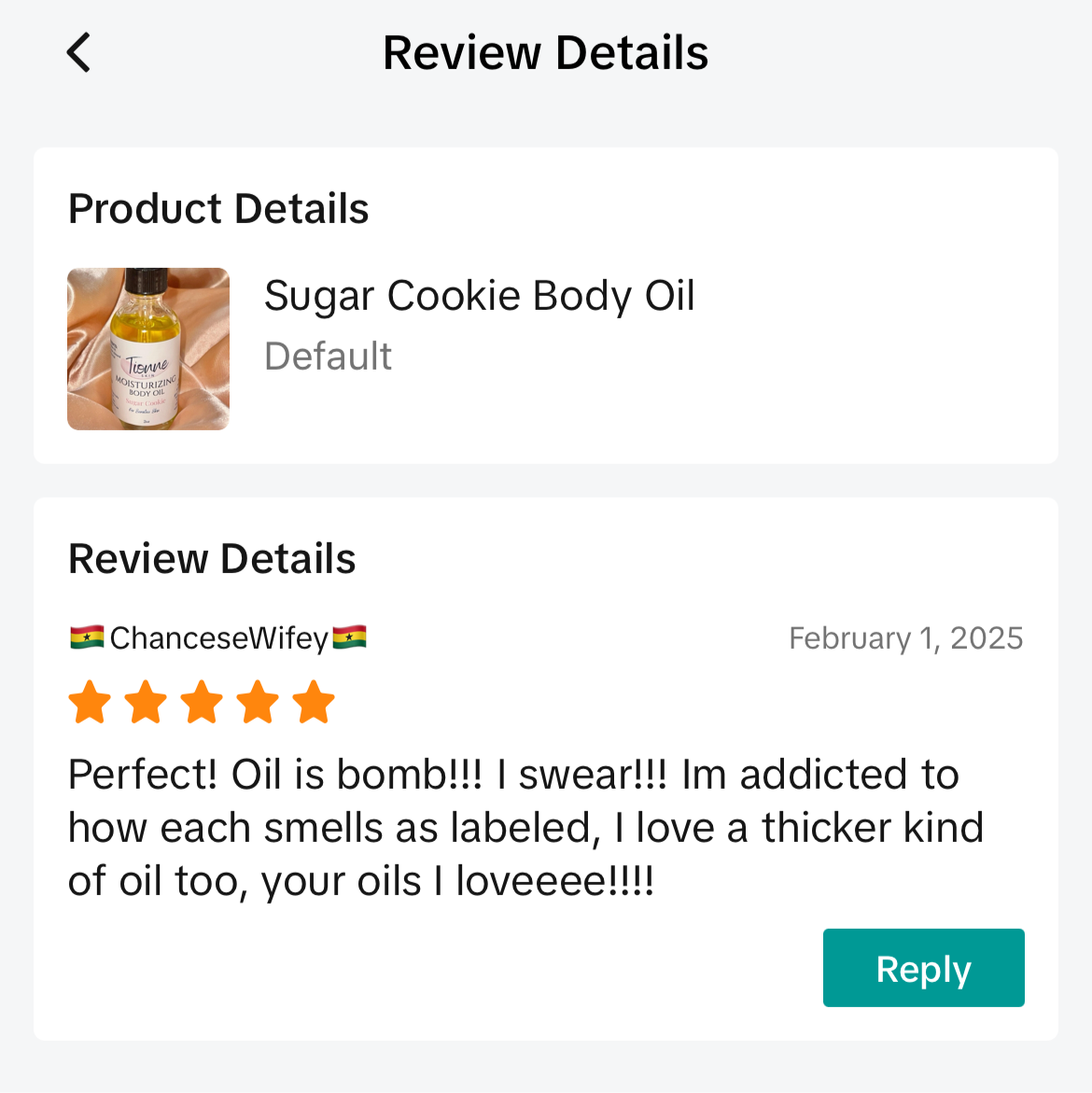 Sugar Cookie Body Oil