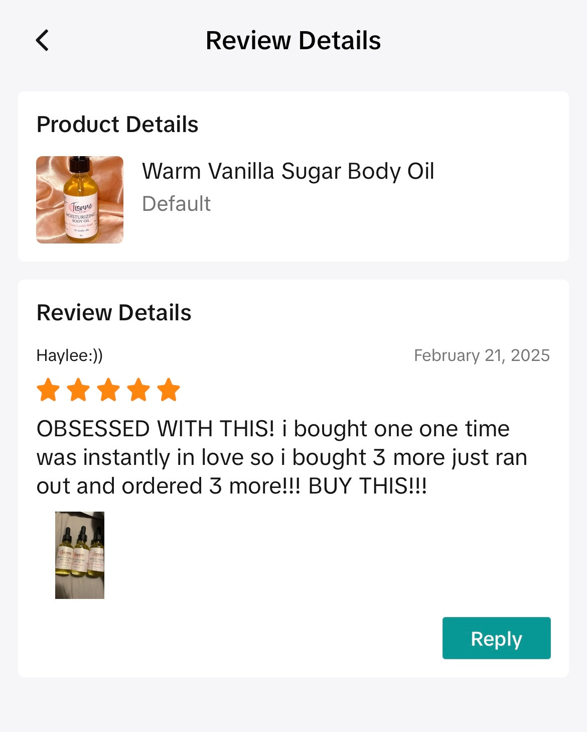 Warm Vanilla Sugar Body Oil